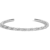 0.47 Ctw Baguette Lab Grown Diamond Zigzag Open Cuff Bracelet, 925 Sterling Silver