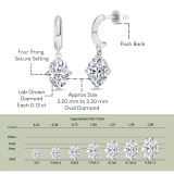 0.25 Ctw Oval Lab Grown Diamond Solitaire Classic Drop Earrings for Women in 10K White Gold in Push Back