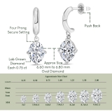 IGI Certified 1.50 Ctw Oval Lab Grown Diamond Solitaire Classic Drop Earrings for Women in 10K White Gold in Push Back