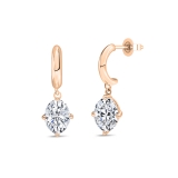 IGI Certified 1.50 Ctw Oval Lab Grown Diamond Solitaire Classic Drop Earrings for Women in 10K White Gold in Screw Back