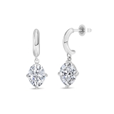 IGI Certified 2.00 Ctw Oval Lab Grown Diamond Solitaire Classic Drop Earrings for Women in 10K White Gold in Push Back