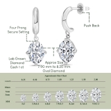 IGI Certified 2.00 Ctw Oval Lab Grown Diamond Solitaire Classic Drop Earrings for Women in 10K White Gold in Push Back