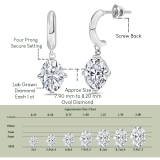 IGI Certified 2.00 Ctw Oval Lab Grown Diamond Solitaire Classic Drop Earrings for Women in 10K White Gold in Screw Back