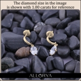 0.25 Ctw Oval Lab Grown Diamond Solitaire Classic Drop Earrings for Women in 10K Yellow Gold in Screw Back
