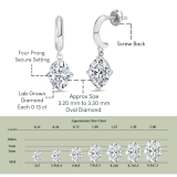 0.25 Ctw Oval Lab Grown Diamond Solitaire Classic Drop Earrings for Women in 925 Sterling Silver in Screw Back