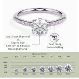 IGI Certified 10K White Gold 4 Prong Solitaire Engagement Ring , 2.25 Cttw Round Lab Grown Diamond
