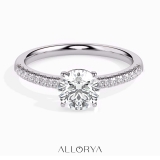 IGI Certified 10K White Gold 4 Prong Solitaire Engagement Ring , 3.25 Cttw Round Lab Grown Diamond