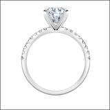 925 Sterling Silver Engagement Ring, IGI Certified with 2.25 ctw Cushion & Round Lab Grown Diamond