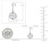 IGI Certified 2.20 Cttw Round Lab Grown Diamond Halo Earrings, 18K White Gold in Push Back