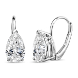 IGI Certified 2.00 Cttw Pear Lab Grown Diamond Solitaire Lever Back Earrings, 10K White Gold