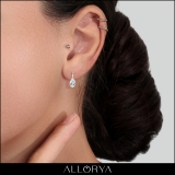 IGI Certified 2.00 Cttw Pear Lab Grown Diamond Solitaire Lever Back Earrings, 10K White Gold