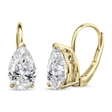 0.75 Cttw Pear Lab Grown Diamond Solitaire Lever Back Earrings, 14K Yellow Gold