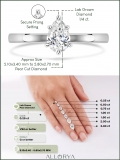 0.25 Carat Pear Shape Lab Grown White Diamond Sparkling Solitaire Engagement Ring for Women in 10K White Gold