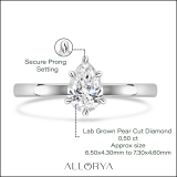 0.50 Carat Pear Shape Lab Grown White Diamond Sparkling Solitaire Engagement Ring for Women in 10K White Gold