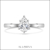 IGI Certified 0.75 Carat Pear Shape Lab Grown White Diamond Sparkling Solitaire Engagement Ring for Women in 10K White Gold