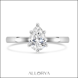IGI Certified 1.00 Carat Pear Shape Lab Grown White Diamond Sparkling Solitaire Engagement Ring for Women in 10K White Gold