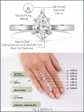 IGI Certified 1.00 Carat Pear Shape Lab Grown White Diamond Sparkling Solitaire Engagement Ring for Women in 10K White Gold