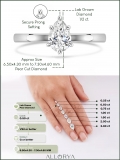 IGI Certified 2.50 Carat Pear Shape Lab Grown White Diamond Sparkling Solitaire Engagement Ring for Women in 10K White Gold