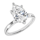 IGI Certified 3.00 Carat Pear Shape Lab Grown White Diamond Sparkling Solitaire Engagement Ring for Women in 10K White Gold