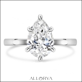 IGI Certified 3.00 Carat Pear Shape Lab Grown White Diamond Sparkling Solitaire Engagement Ring for Women in 10K White Gold