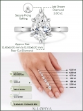 IGI Certified 3.00 Carat Pear Shape Lab Grown White Diamond Sparkling Solitaire Engagement Ring for Women in 10K White Gold