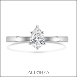 0.25 Carat Pear Shape Lab Grown White Diamond Sparkling Solitaire Engagement Ring for Women in 18K White Gold