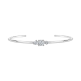 0.75 ctw Round Lab Grown White Diamond 5 Stone Open Cuff Bracelet for Women in 10K White Gold