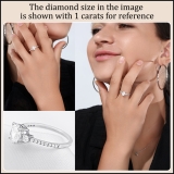925 Sterling Silver Three Stone Anniversary Ring for Women with 0.75 ctw, Oval (0.50 ct) & Round (0.25 ct) Lab Grown White Diamond