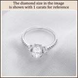 925 Sterling Silver Three Stone Anniversary Ring for Women with 0.75 ctw, Oval (0.50 ct) & Round (0.25 ct) Lab Grown White Diamond