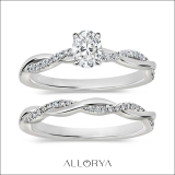 925 Sterling Silver Criss Cross Ring Set, 0.50 ctw Oval & Round Lab Grown Diamond