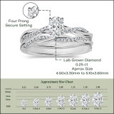 925 Sterling Silver Criss Cross Ring Set, 0.50 ctw Oval & Round Lab Grown Diamond