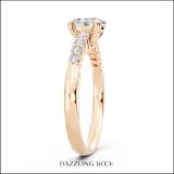 IGI Certified Oval (1.00 CT) & Round (0.23 CT) Lab Grown White Diamond Solitaire Engagement Ring for Women in 10K Solid Rose Gold