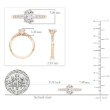IGI Certified Oval (1.00 CT) & Round (0.23 CT) Lab Grown White Diamond Solitaire Engagement Ring for Women in 10K Solid Rose Gold