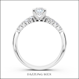 IGI Certified Oval (1.00 CT) & Round (0.23 CT) Lab Grown White Diamond Solitaire Engagement Ring for Women in 10K Solid White Gold