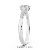 IGI Certified Oval (1.00 CT) & Round (0.23 CT) Lab Grown White Diamond Solitaire Engagement Ring for Women in 10K Solid White Gold