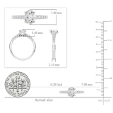 IGI Certified Oval (1.00 CT) & Round (0.23 CT) Lab Grown White Diamond Solitaire Engagement Ring for Women in 10K Solid White Gold