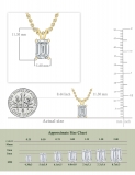 IGI Certified 1.00 Cttw Emerald Solitaire Lab Grown Diamond 4 Prong Pendant with 18 inch Gold Chain, 14K Solid Yellow Gold