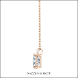 IGI Certified 3.00 Cttw Emerald Solitaire Lab Grown Diamond 4 Prong Pendant with 18 inch Gold Chain, 18K Solid Rose Gold