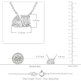 IGI Certified 10K Solid White Gold Two Stone Pendant Necklace for Women with 18 inch Silver Chain 2.16 cttw, Emerald (1.20 ct) & Pear (0.96 ct) Lab Grown White Diamond