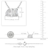 IGI Certified 10K Solid White Gold Two Stone Pendant Necklace for Women with 18 inch Silver Chain 2.85 cttw, Emerald (1.50 ct) & Pear (1.35 ct) Lab Grown White Diamond