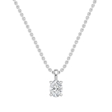 IGI Certified 2.00 Cttw Oval Solitaire Lab Grown Diamond 4 Prong Pendant with 18 inch Silver Chain, 925 Sterling Silver