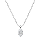 IGI Certified 3.00 Cttw Oval Solitaire Lab Grown Diamond 4 Prong Pendant with 18 inch Silver Chain, 925 Sterling Silver