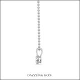 0.25 Cttw Oval Solitaire Lab Grown Diamond 4 Prong Pendant with 18 inch Gold Chain, 10K Solid White Gold