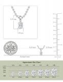 0.25 Cttw Oval Solitaire Lab Grown Diamond 4 Prong Pendant with 18 inch Gold Chain, 10K Solid White Gold