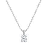 IGI Certified 2.50 Cttw Oval Solitaire Lab Grown Diamond 4 Prong Pendant with 18 inch Gold Chain, 10K Solid White Gold