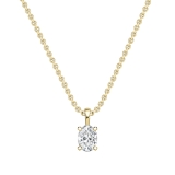 IGI Certified 2.00 Cttw Oval Solitaire Lab Grown Diamond 4 Prong Pendant with 18 inch Gold Chain, 14K Solid Yellow Gold