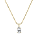 IGI Certified 2.50 Cttw Oval Solitaire Lab Grown Diamond 4 Prong Pendant with 18 inch Gold Chain, 14K Solid Yellow Gold