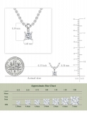 0.25 Cttw Princess Lab Grown Diamond 4 Prong Solitaire Pendant with 18 inch Gold Chain, 10K White Gold