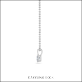0.25 Cttw Emerald Cut Solitaire Lab Grown Diamond 4 Prong Pendant with 18 inch Gold Chain, 10K White Gold