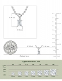 0.25 Cttw Emerald Cut Solitaire Lab Grown Diamond 4 Prong Pendant with 18 inch Gold Chain, 10K White Gold
